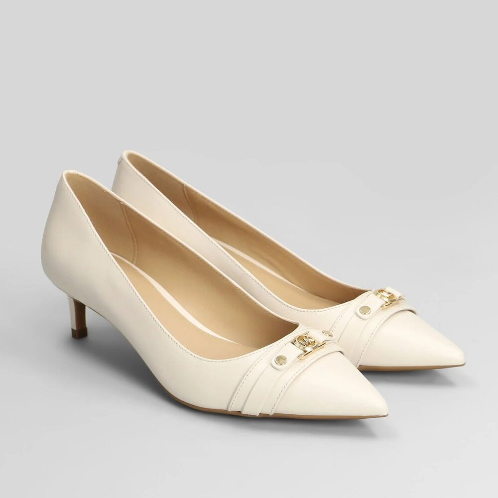 Michael Kors Womens Mandy Flex Kitten Pump - Light Cream - Size 10